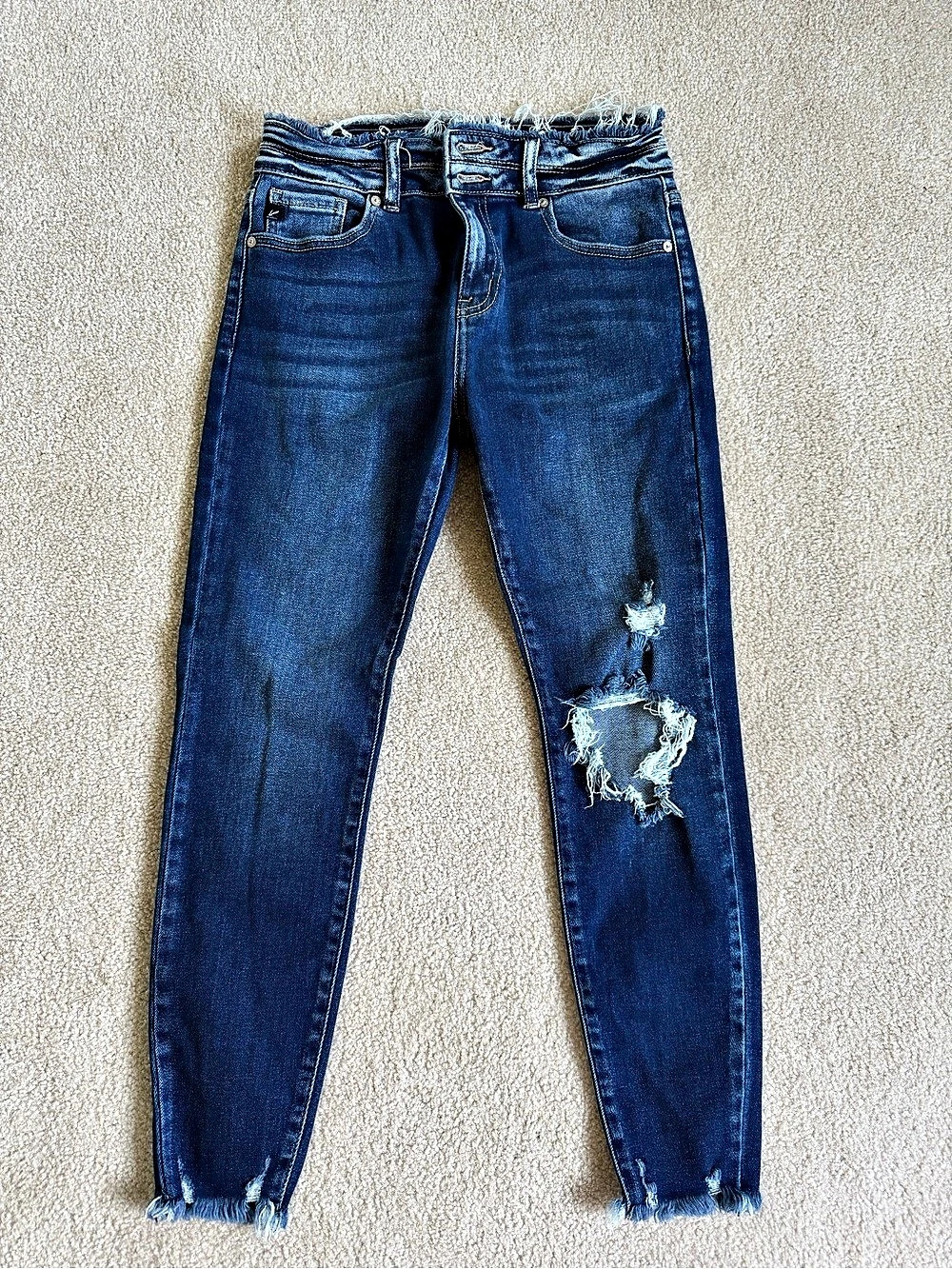 KanCan Skinny Jeans Waist 5/26 Blue Distressed